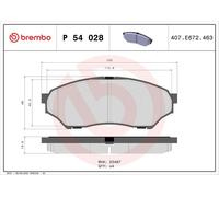 BREMBO P 54 028 Brake pad set