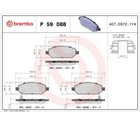 Brake pads P 59 088 BREMBO for VAUXHALL OPEL
