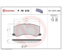 Brembo Brake Pad Set P 79 010 - Disc brake for Suzuki Baleno
