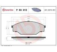 BREMBO P 83 013 Brake pad set