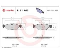 BREMBO P 71 005 Brake pad set