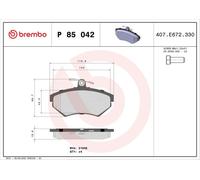 BREMBO P 85 042 Brake pad set