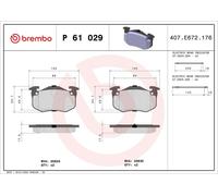 BREMBO P 61 029 Brake pad set