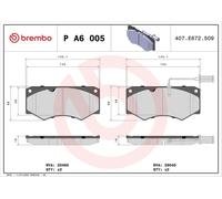 BREMBO Brake pad set P A6 005 incl. wear warning contact without accessories