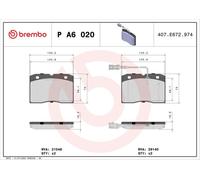BREMBO P A6 020 Brake pad set