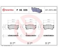 BREMBO Brake Pad Set Front Axle With Anti-Squeak Plate For Nissan Almera P56026