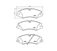 P44022 Front Brake Pad Set 4x Pads Prepared For Wear Indicator Braking By Brembo