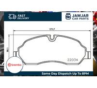 Brembo Brake Pads Set fits FORD TRANSIT CUSTOM V362 2.0D Front 2015 on 1824121
