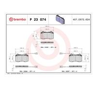 BREMBO Brake Pad Set P23074 Front Axle - Maximum Driving Comfort Performance