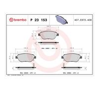 BREMBO Brake Pad Set P23153 Fits Fiat Front Axle - Maximum Driving Comfort