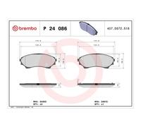 BREMBO Brake Pad Set P24086 Front Axle - Maximum Driving Comfort Performance