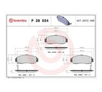 BREMBO Brake Pad Set P28034 Front Axle - Maximum Driving Comfort Performance
