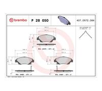 BREMBO Brake Pad Set P28050 Front Axle - Maximum Driving Comfort Performance