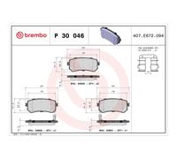 BREMBO Brake Pad Set P30046 Fits Hyundai Rear Axle - Maximum Driving Comfort