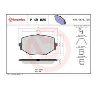 BREMBO Brake Pad Set P49020 Front Axle - Maximum Driving Comfort Performance