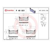 BREMBO Brake Pad Set P49021 Rear Axle - Maximum Driving Comfort Performance