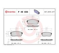BREMBO Brake Pad Set P49035 Rear Axle - Maximum Driving Comfort Performance