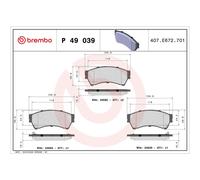 BREMBO P 49 039 Brake pad set