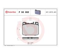 BREMBO Brake Pad Set P50002 Fits Mercedes Front or Rear Axle - OE Equivalent