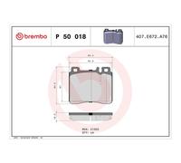 BREMBO Brake Pad Set P50018 Fits Mercedes Front Axle - OE Equivalent Performance