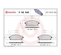 BREMBO Brake Pad Set P56040 Front Axle - Maximum Driving Comfort Performance