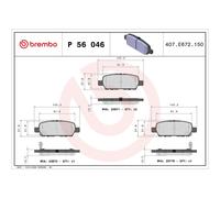 BREMBO Brake Pad Set P56046 Front or Rear Axle - Maximum Driving Comfort