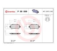 Brake pads P 59 059 BREMBO for SAAB OPEL CHEVROLET BENTLEY
