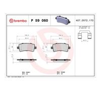 BREMBO Brake Pad Set P59060 Rear Axle - Maximum Driving Comfort Performance