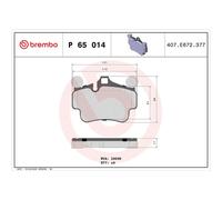 Brembo Brake Pads P65014 for Porsche Boxster Spyder, 911, 911 Convertible, Cayman