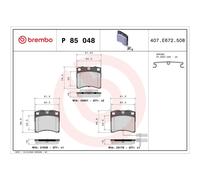 BREMBO Brake Pad Set P85048 Front Axle - Maximum Driving Comfort & Performance