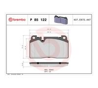 BREMBO Brake Pad Set P85122 Front Axle - Maximum Driving Comfort Performance