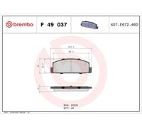 BREMBO P 49 037 Brake pad set