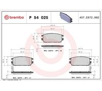 BREMBO P 54 025 Brake pad set