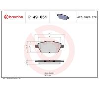 Brake pads P 49 051 BREMBO for MAZDA 6 Station Wagon 6 Saloon