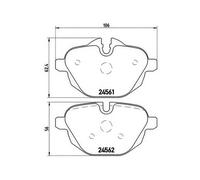 P06064 Rear Brake Pad Set 4x Pads Prepared For Wear Indicator Braking By Brembo