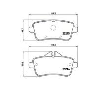 BREMBO Brake Pad Set Rear TRW System Fits GL-Class GL 350 CDI / BlueTec 4-matic