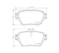 P50136 Rear Brake Pad Set 4x Pads Prepared For Wear Indicator Braking By Brembo