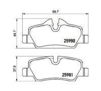 Brake Pads Set P06090 Rear Genuine Brembo 34206874810 34216861641 34216864488