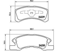 Brembo Brake Pads Front With Anti-Squeak Plate Fits Daihatsu Mitsubishi Perodua