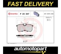 Brembo Brake Pad Set Rear With Caliper Screws 43mm Height Fits Ford Fiesta Focus