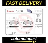 Brembo Rear Brake Pad Set fits Ford Transit Custom