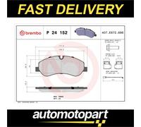 Brembo Brake Pads Set fits FORD TRANSIT CUSTOM V362 TDCi 2.2D Front 2012 on New