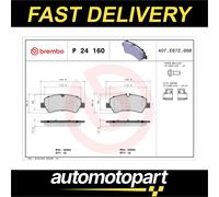 Brake pads P 24 160 BREMBO for FORD TOURNEO CUSTOM V362 Bus TRANSIT V363 Bus