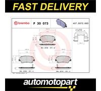 Brembo Front Brake Pads P 30 073 - Fits Hyundai Elantra, i30, Veloster, Kia Ceed