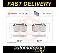 Brembo Front Brake Pad Set P50053, 4x Pads, Prepared for Wear Indicator