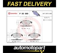 Brembo Brake Pads Set fits MERCEDES E320 A207, C207 3.0 Front 14 to 16 M276.820