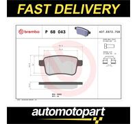 Brembo Brake Pad Set Rear With Caliper Screws Fits Renault Kangoo Kangoo Be Bop