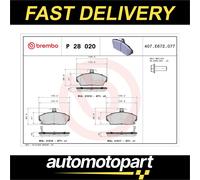 Brembo Brake Pad Set P28020 – Front, 4x Pads with Integrated Wear Indicator