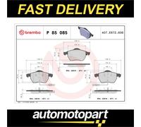 Brake pads P 85 085 BREMBO for AUDI VW SKODA SEAT