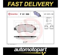 Brake pads P 61 066X BREMBO for CITROËN PEUGEOT DS OPEL
